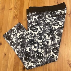 Black and white flower slacks